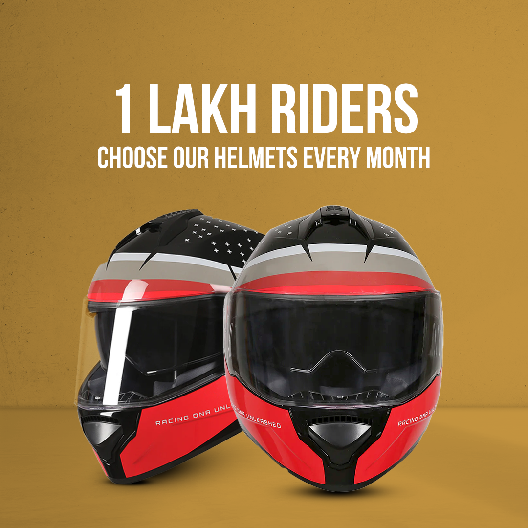 TVS Racing Phantom Series Full Face Dual Visor Helmet for Men | Premium Bike Helmets with ABS Shell, UV Paint | Quick Release System | Aerodynamic Design | DOT & ISI Certified (Black V1)